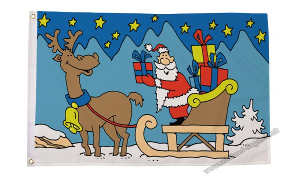 Santa Sleigh Flag